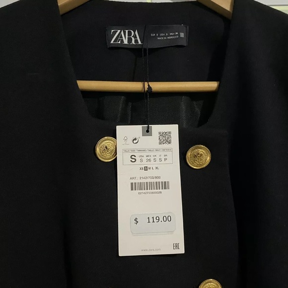 ZARA WOMAN NWT LONG BELTED BLAZER Belted Dress SIZE S. Sold Out $119.. - Picture 6 of 14